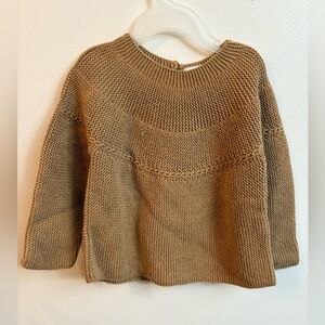 Zara Tan Knit Crew Neck Sweater 18-24 months